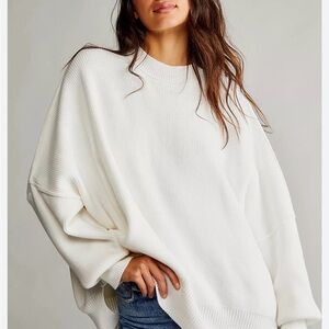 Free People Cream Crew Neck Sweater